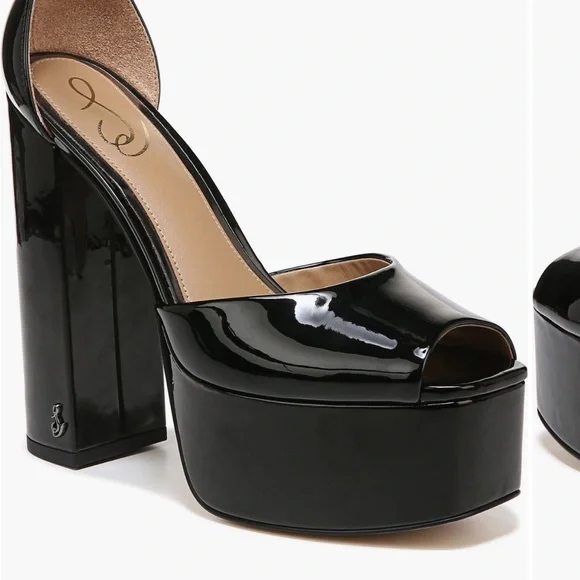 Sam Edelman Black Patent Platform Heels - Picture 4 of 4